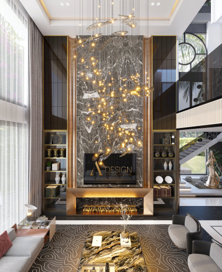 Thiết kế nội thất khách bếp biệt thự hiện đại | A Design Luxury